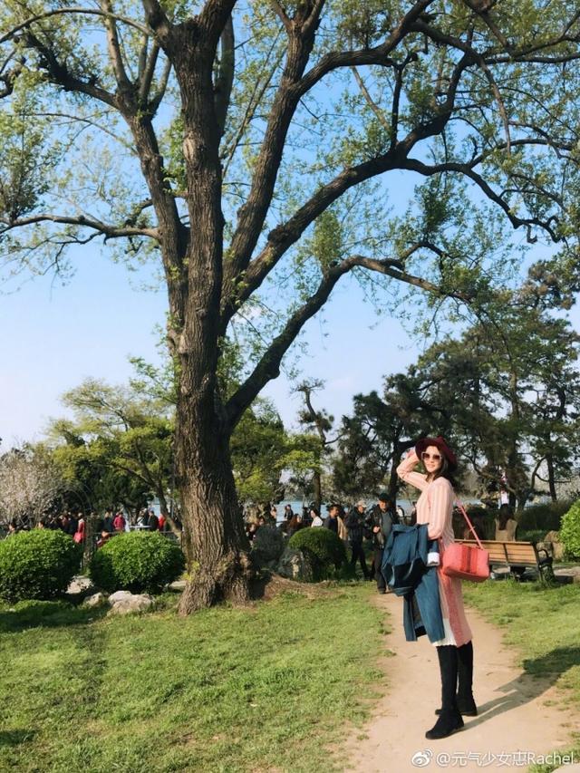 惠若琪在南京賞櫻花 身高1米92 人叢中回頭率最高！