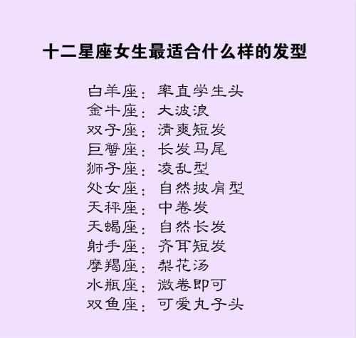 十二星座女生最適合什么樣的發(fā)型？