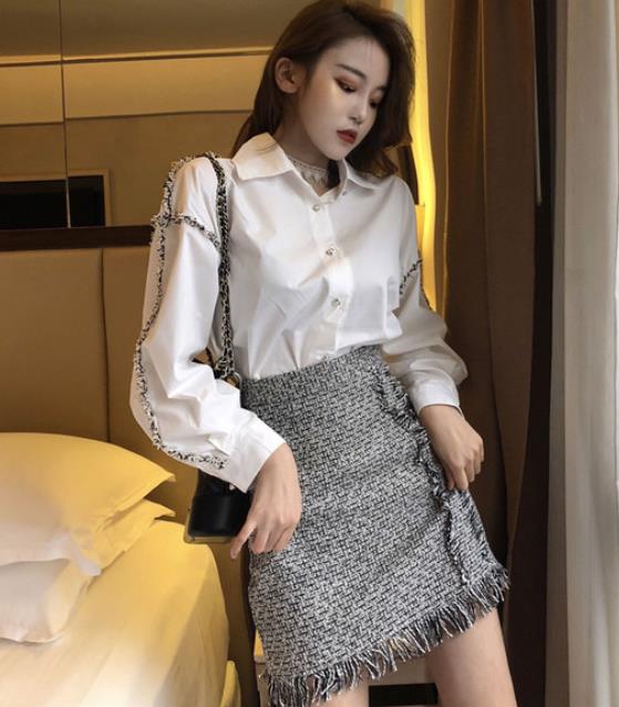 包臀流蘇裙配什么上衣，羊毛流蘇裙配什么上衣