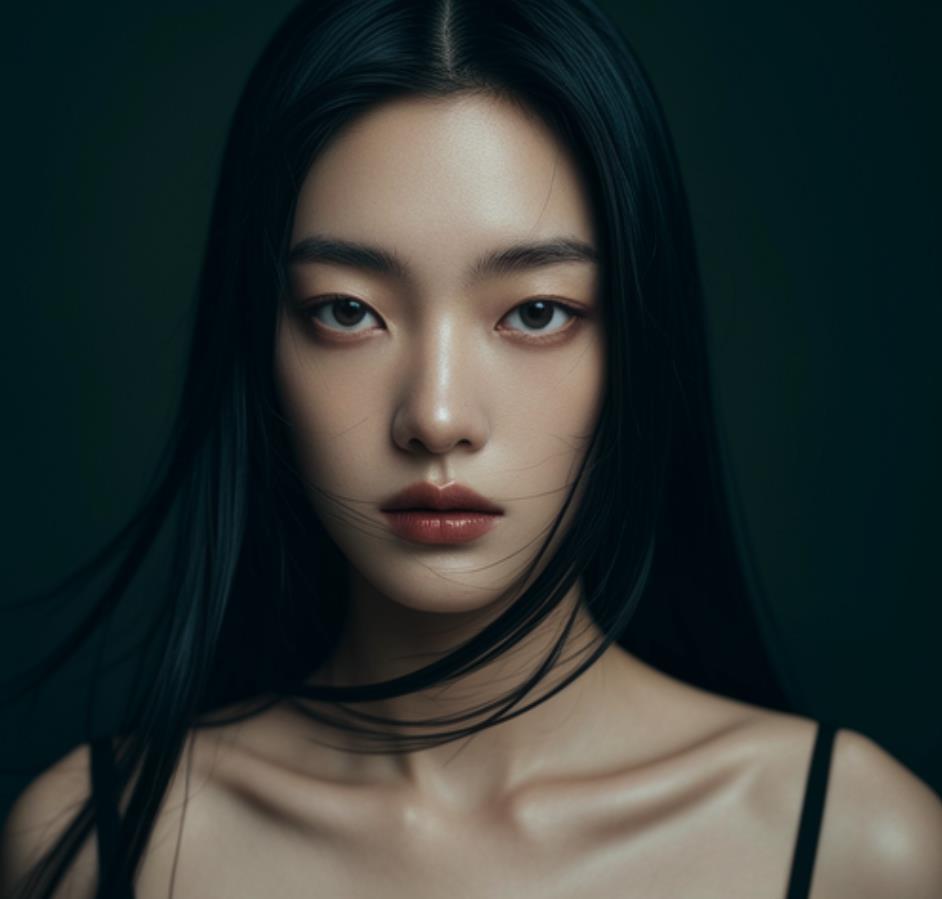 陰郁的漂亮女人人像攝影