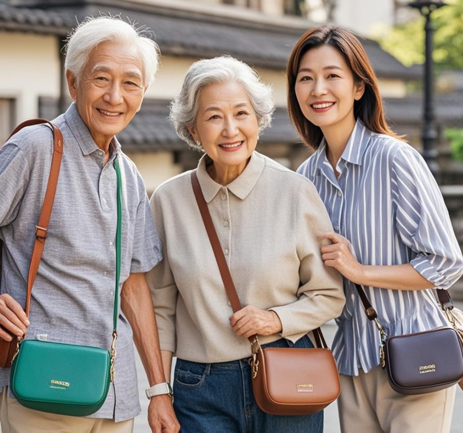 60歲老人斜挎包包